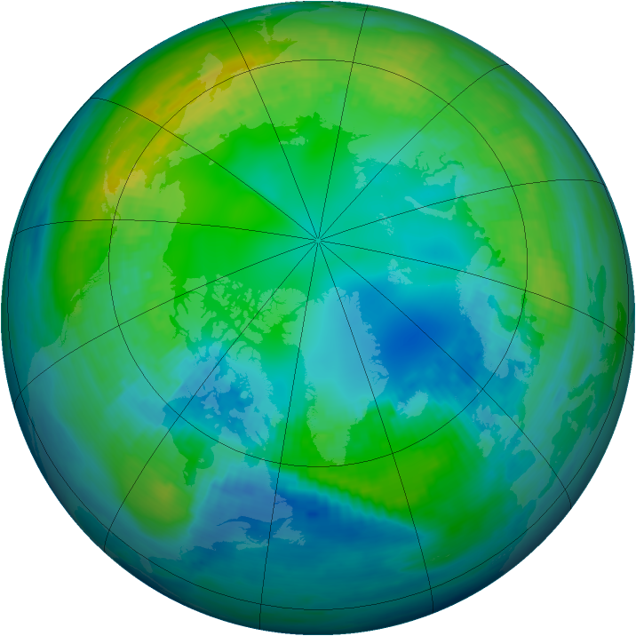 Arctic ozone map for 05 November 1982